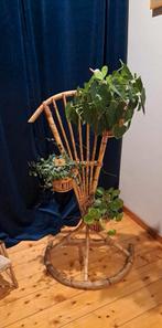 Retro bamboe plantenstaander met originele mandjes, Ophalen, Huis en Inrichting