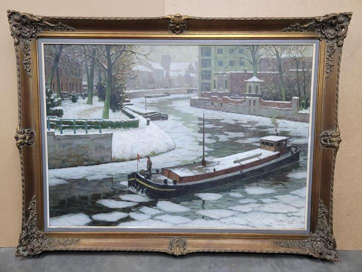 Aurel DE LOOF, De lindelei in Gent, 1968, Antiek en Kunst, Kunst | Schilderijen | Klassiek, Ophalen