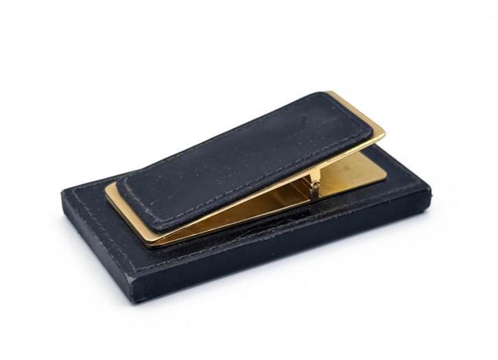 Lancel Paris lederen porte-billets clip - geldclip / Vintage, Antiquités & Art, Curiosités & Brocante, Enlèvement ou Envoi