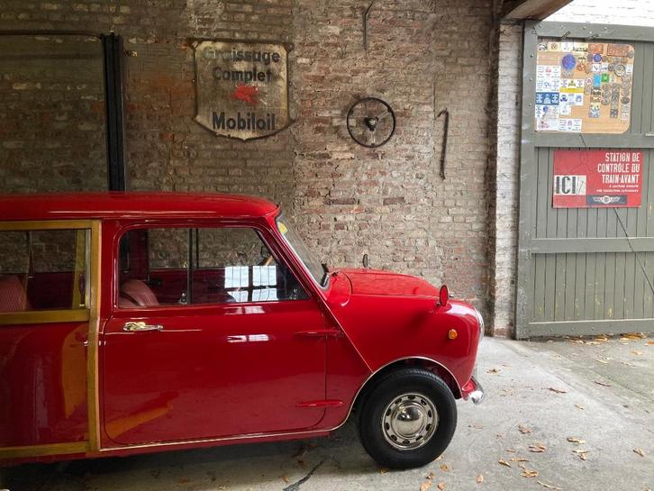 MINI MORRIS TRAVELLER "WOODY" 1968, Auto's, Mini, Bedrijf, Overige modellen, Benzine, Rood, Ophalen