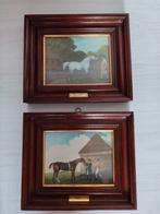 Paire de cadres anglais anciens, chevaux, chevaux de course,, Enlèvement ou Envoi