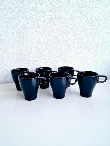Ikea - Färgrik - Lot de 6 tasses / mugs - Noir - Neuf ! beschikbaar voor biedingen