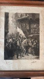 Gravure ancienne XIXᵉ – d’après Jean-Jacques Scherrer, Antiek en Kunst, Kunst | Etsen en Gravures, Ophalen of Verzenden