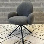 Fauteuil de bureau en tissu bouclette et pied métal, Ophalen, Nieuw, Grijs, Bureaustoel