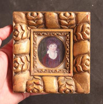 19e eeuws miniatuur met portret beschikbaar voor biedingen