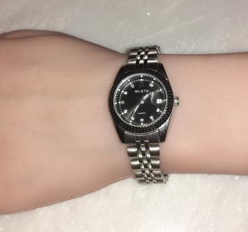 horloge dames zilver en zwart Wlisth met strass beschikbaar voor biedingen