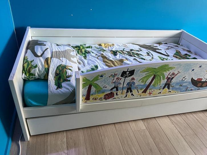 Life Time bed met piratenplank en schuif (Lifetime), Kinderen en Baby's, Kinderkamer | Bedden, Gebruikt, 180 cm of meer, 85 tot 100 cm