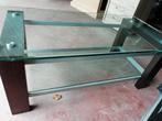 Salontafel , TV tafel , glas en 'Wengé hout", Ophalen, Glas