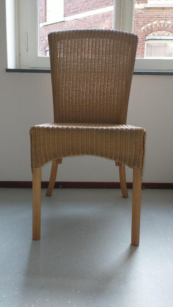 Vier eetkamerstoelen, Vier Lloyd Loom stoelen, Huis en Inrichting, Stoelen, Gebruikt, Vier, Ophalen