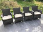 4 tuinstoelen wicker met kussens., Ophalen, Gebruikt, Wicker