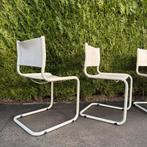 Set (4) witte buisframe stoelen, Huis en Inrichting, Ophalen, Zo goed als nieuw