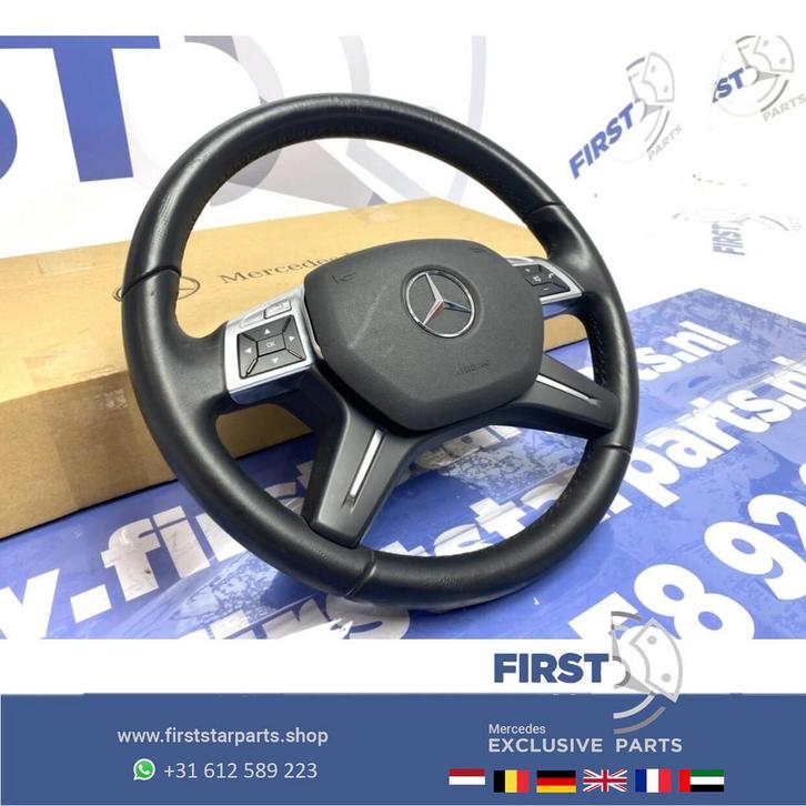 W166 leder STUUR origineel Mercedes GLE / ML Klasse 2011- zw, Auto-onderdelen, Besturing, Mercedes-Benz, Gebruikt, Ophalen of Verzenden
