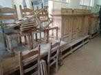 Eetkamer van gezandstraald massief eikenhout, 4 tot 6 stoelen, Gebruikt, Ophalen