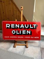 Renault Oliën oud emaille reclamebord garage, Ophalen of Verzenden, Gebruikt, Reclamebord