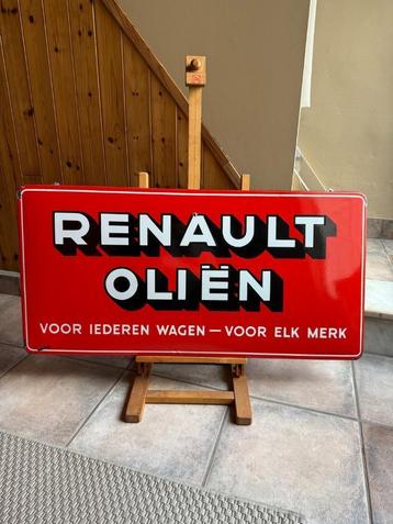 Renault Oliën oud emaille reclamebord garage beschikbaar voor biedingen