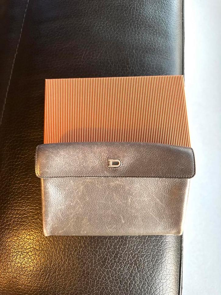 DELVAUX PORTEMONNEE, Handtassen en Accessoires, Portemonnees, Gebruikt, Overige merken, Grijs, Leder, Ophalen