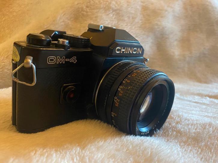 2 Zwarte Chinon CM-4 vintage camera’s te koop, Audio, Tv en Foto, Fotocamera's Analoog, Zo goed als nieuw, Ophalen