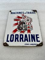 Lorraine Melk emaille reclamebord, Ophalen of Verzenden, Gebruikt, Reclamebord