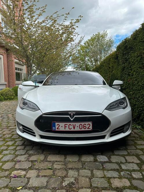 Tesla model s p85d ludicrous+ (772 PK) BIEDEN TOEGESTAAN, Auto's, Tesla, Particulier, Model S, 5 deurs, Wit, Zwart, Leder en Alcantara