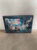 Panneau mural déco carte USA avec plaques d'immatriculation, Maison & Meubles, Accessoires pour la Maison | Décorations murale