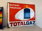 TOTAL GAZ emaille reclamebord, Verzamelen, Ophalen of Verzenden, Gebruikt, Reclamebord