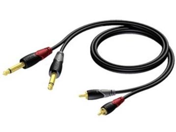 Procab 2 x RCA/Cinch male -Jack male 5 meter Kabel beschikbaar voor biedingen