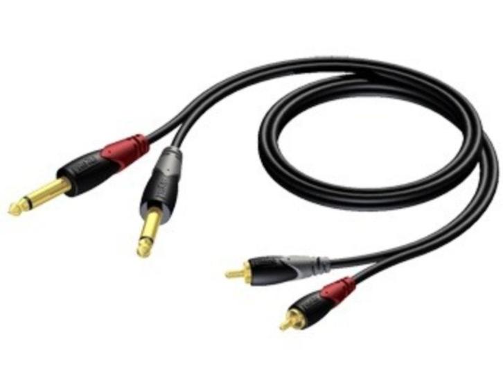 Procab 2 x RCA/Cinch male -Jack male 5 meter Kabel, Audio, Tv en Foto, Audiokabels en Televisiekabels, Nieuw, Overige kabels, 5 tot 10 meter