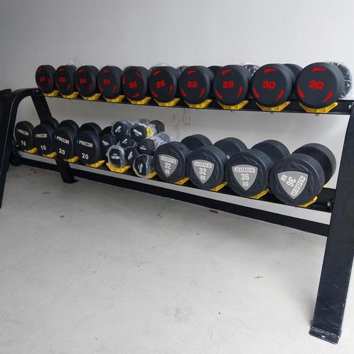 Nieuwe Urethane Dumbells Set 5 kilo tot 36 kilo + Dumbellrek, Sport en Fitness, Fitnessmaterialen, Zo goed als nieuw, Ophalen