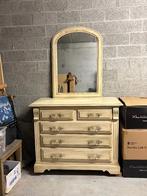 Massief houten dressoir met spiegel / ladekast – landelijk, Huis en Inrichting, Kasten | Dressoirs, Ophalen, Gebruikt, 100 tot 150 cm