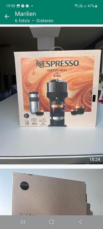 Nespresso koffie machine zwart vertuo nieuw