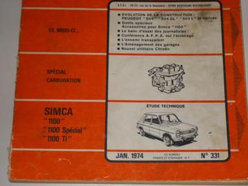 revue technique simca 1100 de 1967-1974