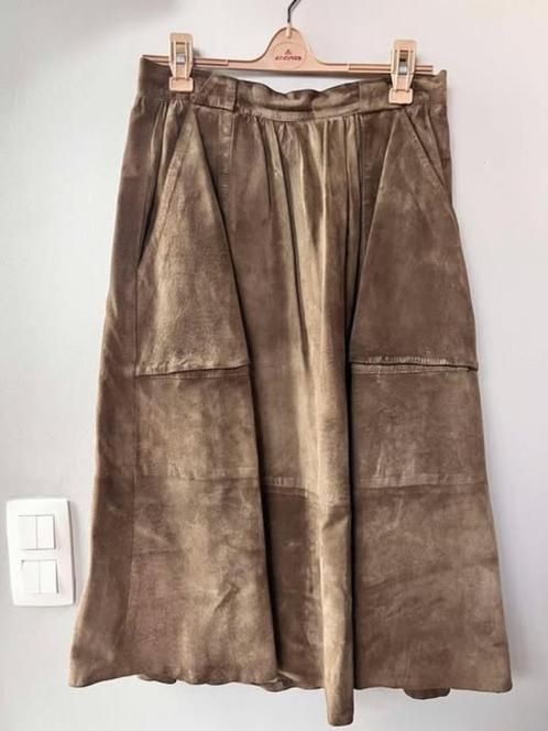 Lederen boho lange, wijde rok, Kleding | Dames, Rokken, Gedragen, Maat 38/40 (M), Bruin, Onder de knie, Ophalen
