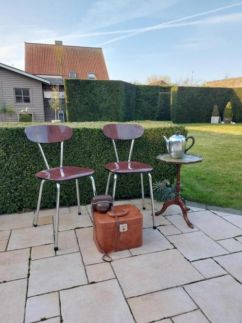 2 Vintage formica stoelen POTK, Huis en Inrichting, Stoelen, Ophalen