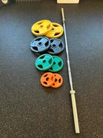 Barbell + gewichten, Sport en Fitness, Ophalen, Gebruikt