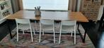 Tafel met stoelen te koop, Huis en Inrichting, Tafels | Eettafels, 200 cm of meer, 100 tot 150 cm, Rechthoekig, Eikenhout