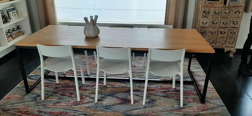 Tafel met stoelen te koop, Huis en Inrichting, Tafels | Eettafels, Zo goed als nieuw, 100 tot 150 cm, 200 cm of meer, Rechthoekig