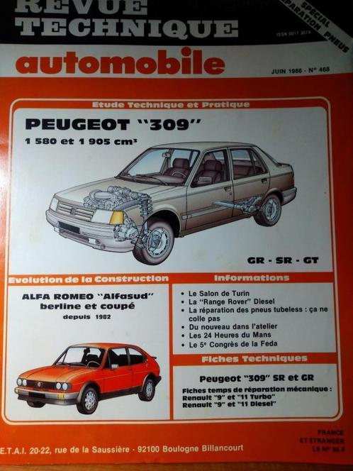 RTA - Peugeot 309 - Alfa Romeo Alfasud - n468, Auto diversen, Handleidingen en Instructieboekjes, Verzenden