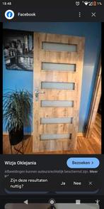 Houten binnen deur met melkglas en kader, Doe-het-zelf en Bouw, Deuren en Vliegenramen, Ophalen of Verzenden, Zo goed als nieuw
