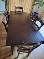 Eettafel met 6 stoelen, Huis en Inrichting, Tafels | Eettafels, Ophalen, Gebruikt, Eikenhout, 50 tot 100 cm