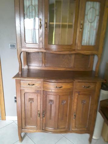 buffetkast, landelijke kast met 2 schuiven en gebogen deuren, Huis en Inrichting, Ophalen, Gebruikt, Glas