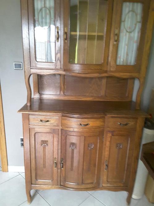 buffetkast, landelijke kast met 2 schuiven en gebogen deuren, Huis en Inrichting, Kasten | Buffetkasten, Gebruikt, Glas, Ophalen