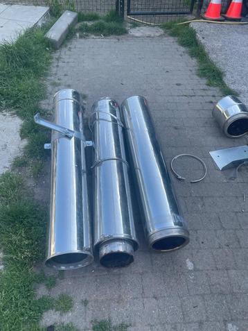 Dubbelwandige buizen voor kachel, Inox, 80 mm ou plus, 2 à 4 mètres, Enlèvement