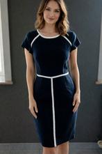 NATAN designerjurk , donkerblauw met witte biezen, Enlèvement, Bleu