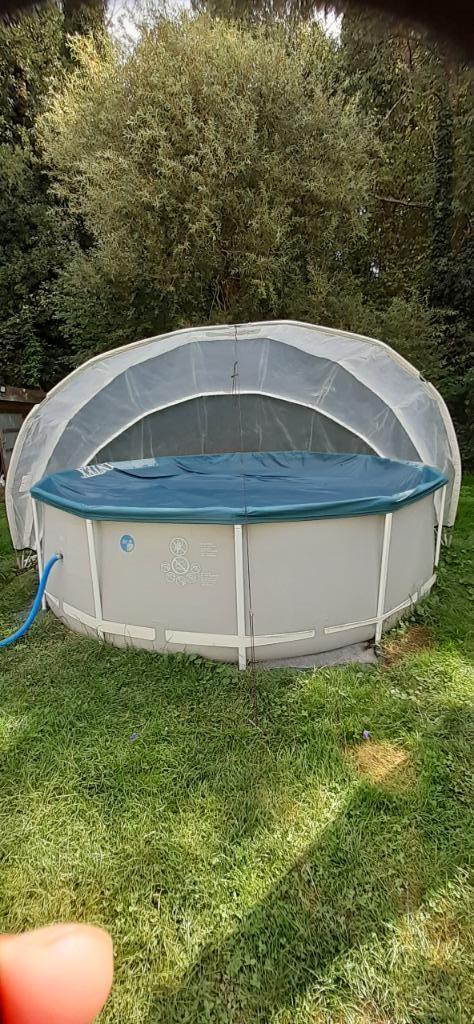 INTEX zwembad + filter + verwarming + sunnytent + ea, Tuin en Terras, Zwembaden, Gebruikt, Opzetzwembad, 80 tot 120 cm, Rond, Ophalen