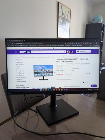 Ecran 27 pouces Samsung, Rotatif, IPS, Moins de 1 ms, 61 à 100 Hz