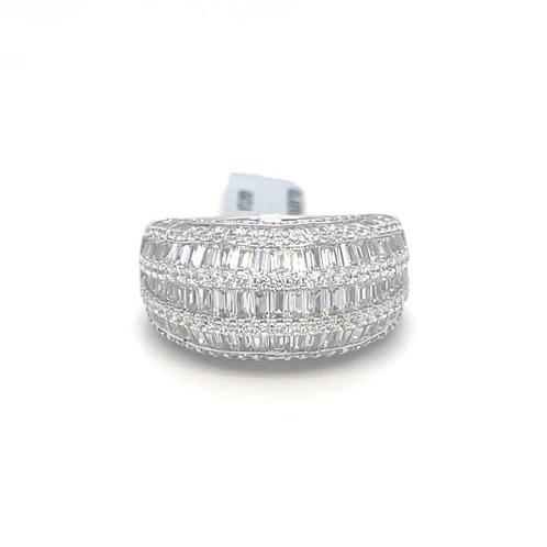 SILVER 925 ZIRCON "EMERALD" ENGAGEMANT RING, Bijoux, Sacs & Beauté, Bagues, Neuf, Femme ou Homme, 20 ou plus grands, Blanc, Argent