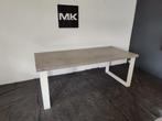 SALE moderne betonlook eettafel, grijs, witte stalen poten, Huis en Inrichting, Ophalen, Nieuw, 50 tot 100 cm, 150 tot 200 cm