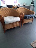 2 rotan zetels, Maison & Meubles, Canapés | Salons, Moins de 75 cm, Osier ou Rotin, Moins de 150 cm, Enlèvement