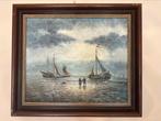 Schilderij op doek, zeezicht zeilboten, Van de Velde, Ophalen