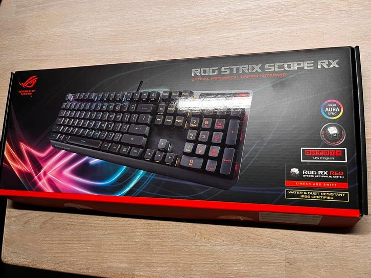 Clavier Asus Rog Strix Scope RX, Informatique & Logiciels, Claviers, Comme neuf, Qwerty, Filaire, Clavier gamer, Enlèvement ou Envoi